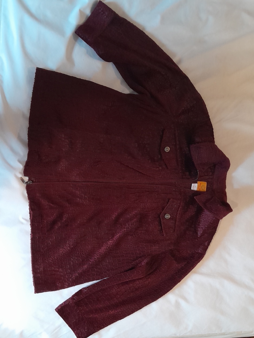 Ruby Rd. Women's Burgundy Snake Print Zip-Front Jacket, 16W - Picture 5 of 11